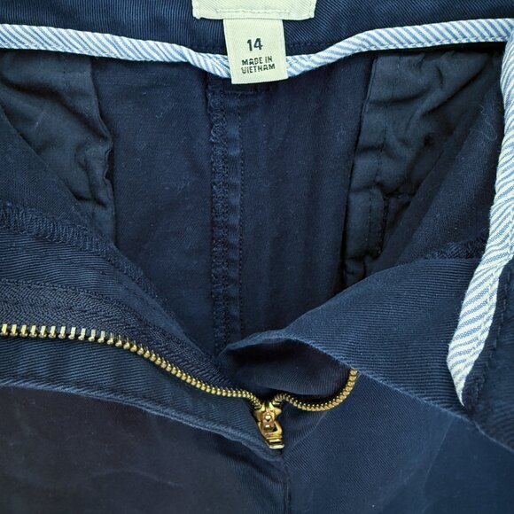 J CREW Flat Front Cotton Short - Women - Navy - 14 - Picture 2 of 3